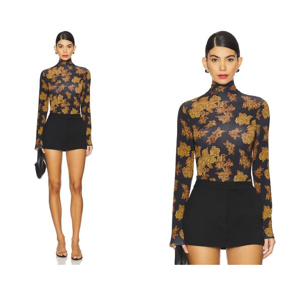 Ulla Johnson Aurelia Turtleneck Top in Onyx - Picture 1 of 12